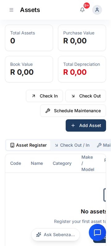 Assets — mobile screen