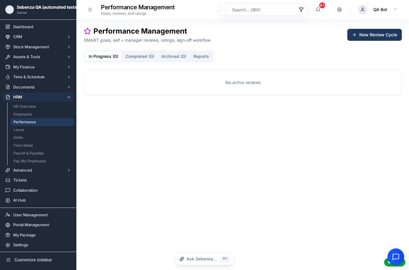 Performance — desktop screen