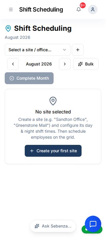 Shifts — mobile screen