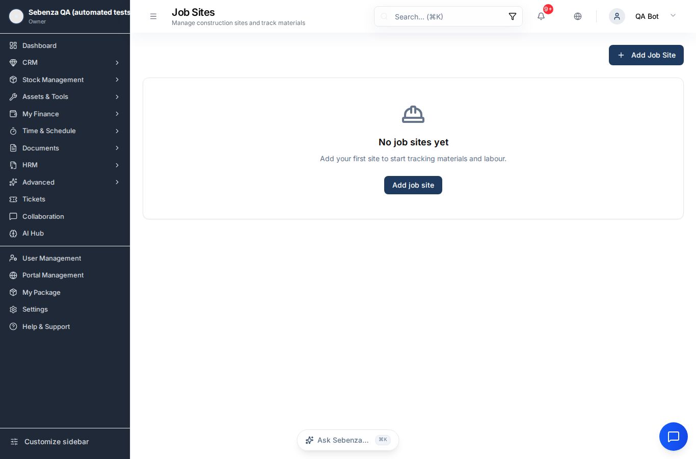 All Sites — desktop screen