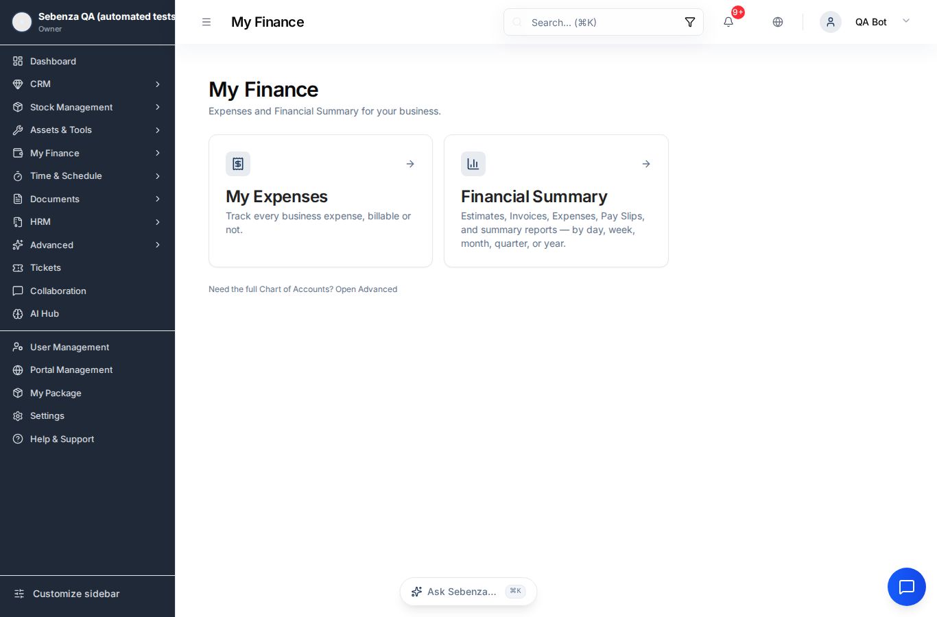 My Finance — desktop screen