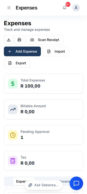 My Expenses — mobile screen